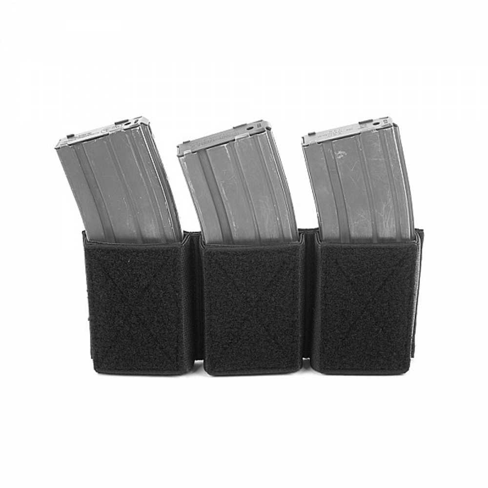 Warrior Triple Velcro Mag Pouch For 5.56MM MAGS- Black – Black