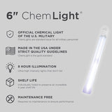 6" ChemLight - 8 HRS - WHITE