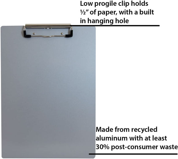 Saunders Recycled Aluminum Clipboard with Low Profile Clip, Letter Size, 8.5 x 12-Inch (21517)