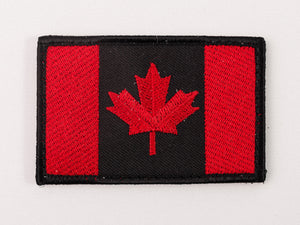 Embroidered Canada Flag (Red and Black) Patch with Velcro