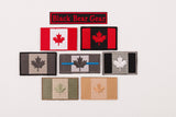 Embroidered Canada Flag (Black,White leaf) Patch with Velcro