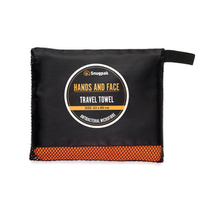 Snugpak - Antibacterial Travel Towel - Hands + Face - Orange