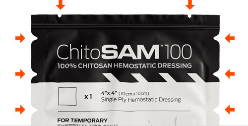 ChitoSAM 100 4x4 Clotting Agent Hemostatic Dressing